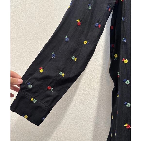 Tuckernuck Shirt Dress Women’s Size Small Embroidered Callahan Drop Waist Ruffle - Picture 4 of 8